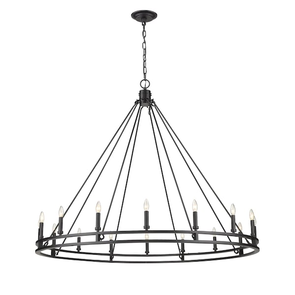 Z-Lite Dennison 16 Light Chandelier, Matte Black 4005-16MB - main